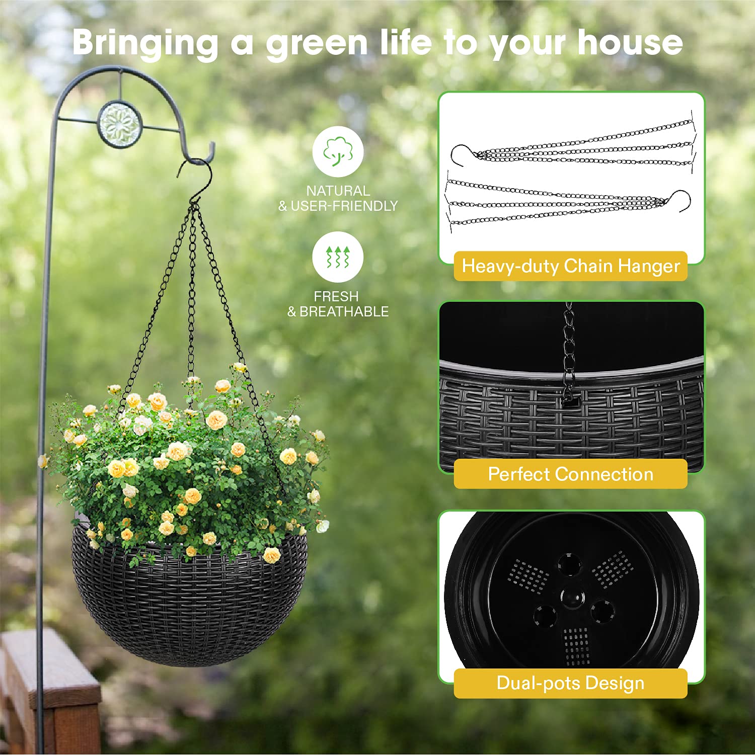 Hanging Planters Self Watering Hanging Basket GT145631 Hantechn